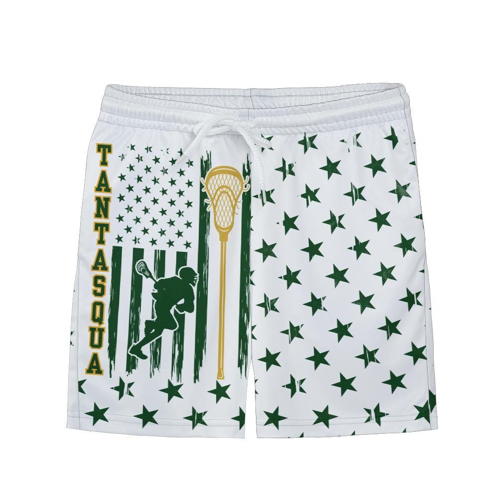 Youth TRYLAX Flag and Stars Mesh Shorts - White Edition