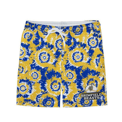 Youth Brimfield Beasts Tie Dye Pattern Mesh Shorts