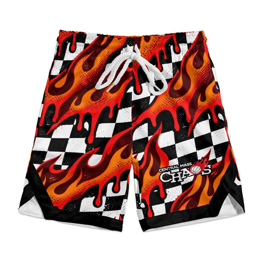 Youth Central MA Chaos Basketball Shorts -Flames and Checkered