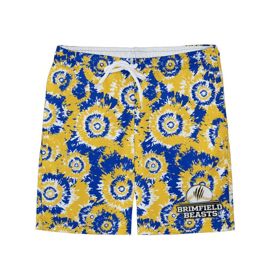 Youth Brimfield Beasts Tie Dye Pattern Mesh Shorts