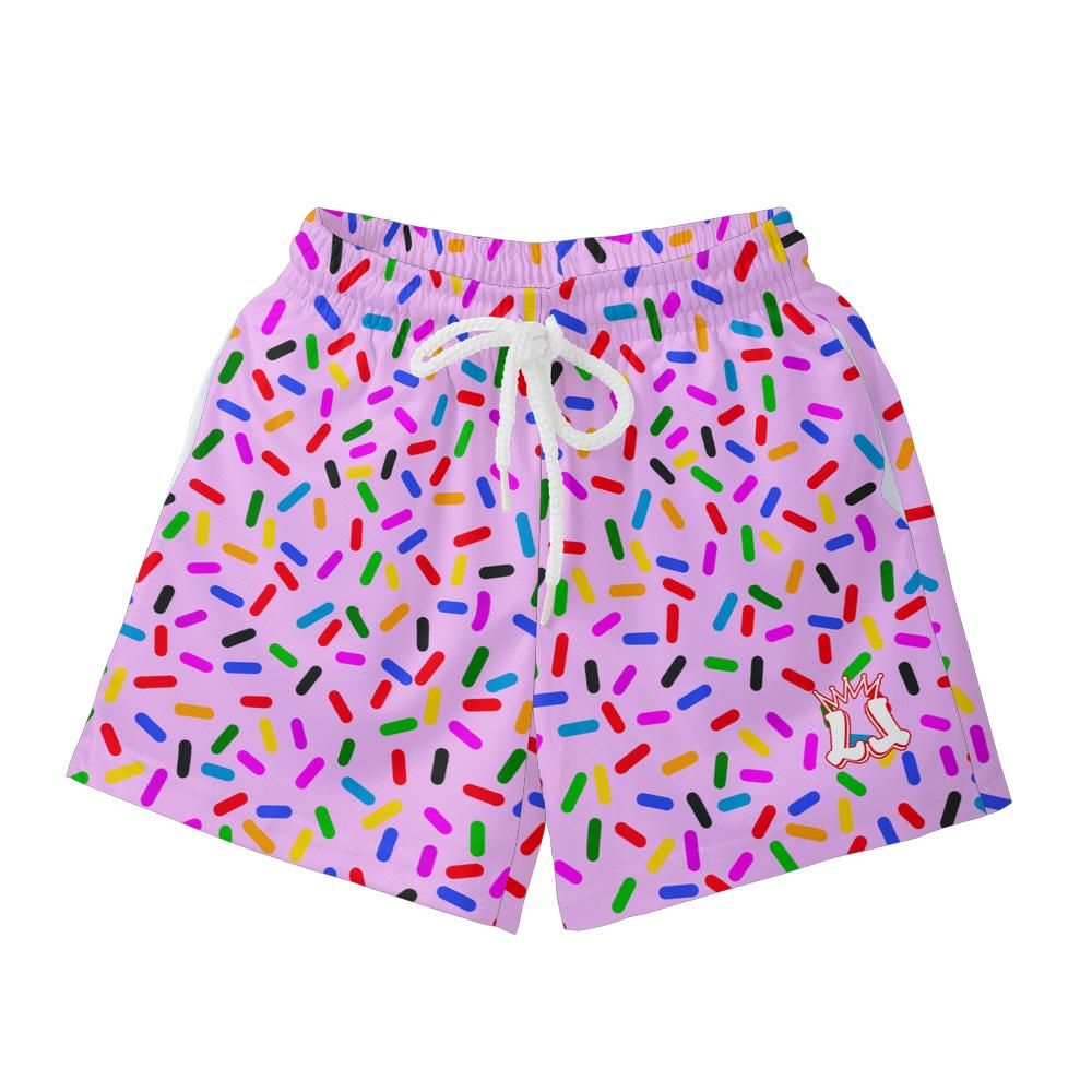 Toddler Ice Cream Sprinkles Mesh Shorts - Pink Edition