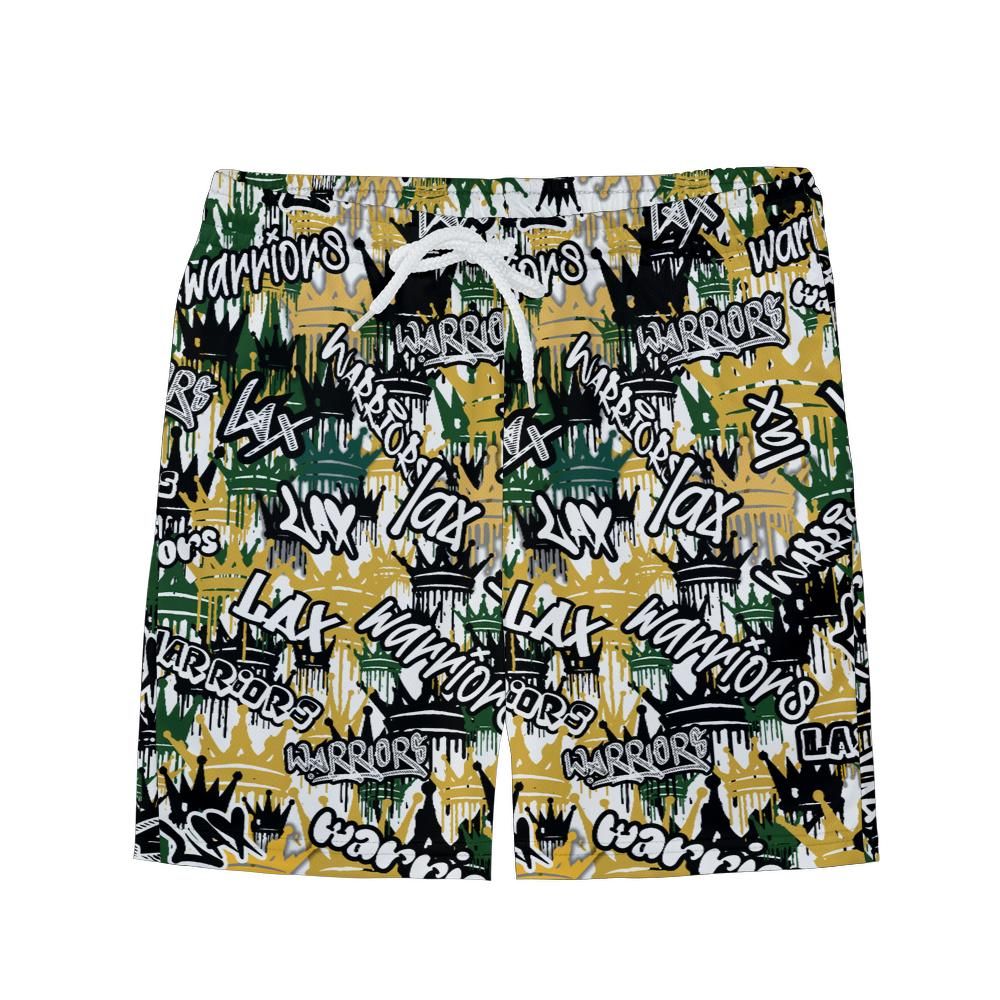 Youth TRYLAX Dripping Crowns Graffiti Mesh Shorts