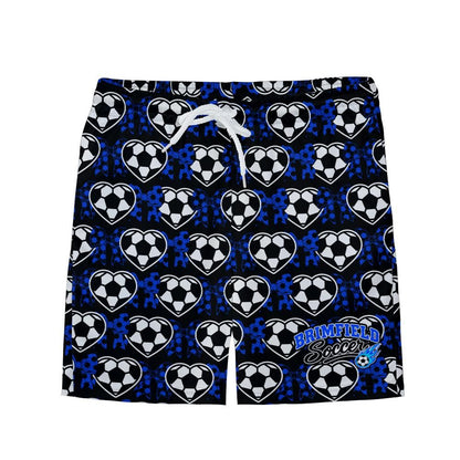 Youth Brimfield Soccer Mesh Shorts (Hearts, Black)
