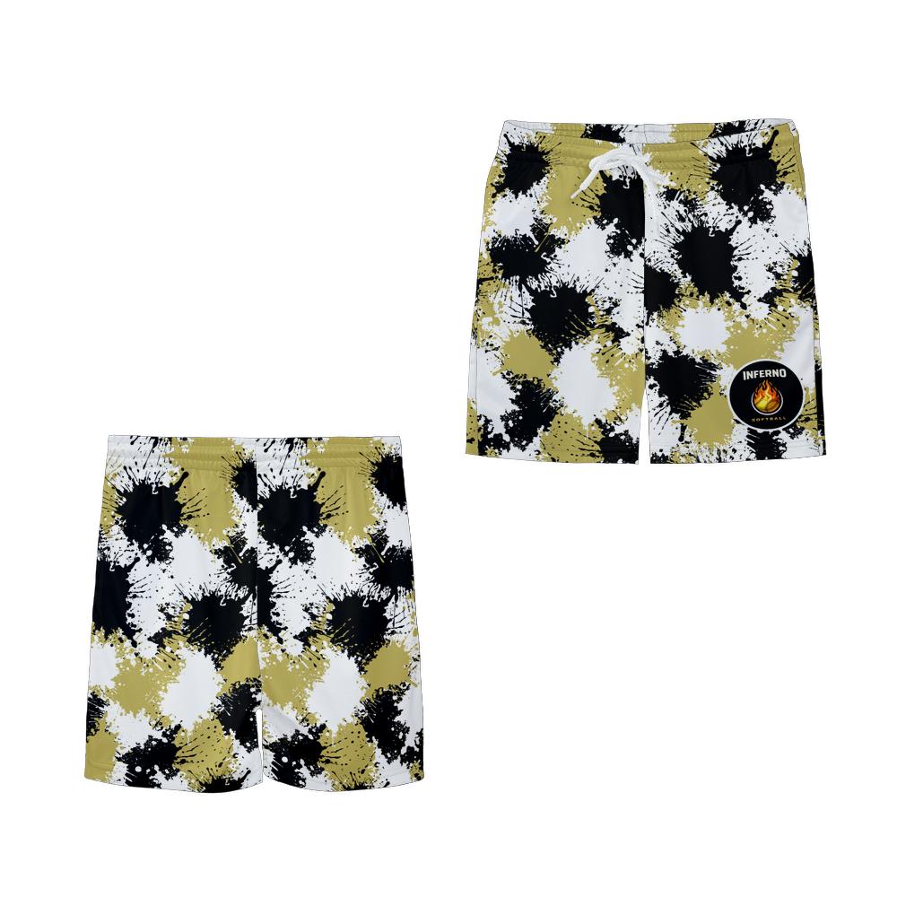 Youth Brimfield Inferno Softball Mesh Shorts Paint Splatter Edition 3